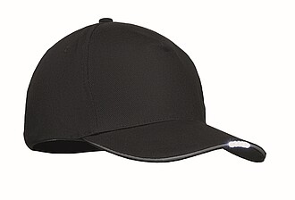 5 panel LED cotton cap 220gr/m2, black