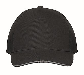 5 panel LED cotton cap 220gr/m2, black