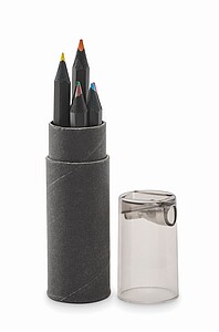 6 black colouring pencils, black