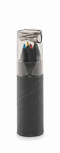 6 black colouring pencils, black