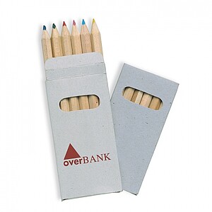 6 coloured pencils in box, multicolour