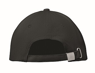 6 panel baseball cap, black/red