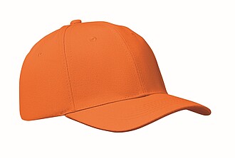 6 panel baseball cap, orange