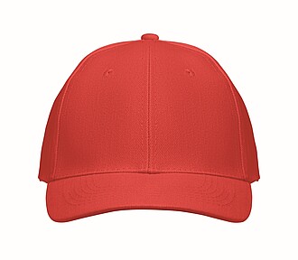 6 panel baseball cap, red