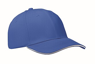 6 panel baseball cap, white/blue