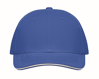 6 panel baseball cap, white/blue