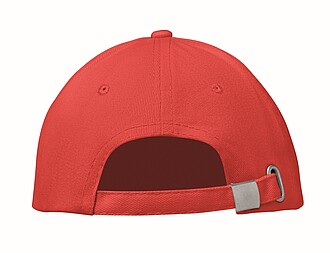 6 panel baseball cap, white/red