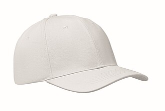 6 panel baseball cap, white