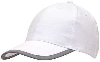 6 panel cap "Detection" with reflector band on the peak,colour white