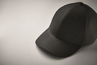 6 panel cotton baseball cap, black