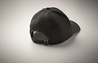 6 panel cotton baseball cap, black