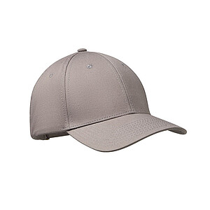 6 panel cotton baseball cap, grey
