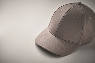 6 panel cotton baseball cap, grey