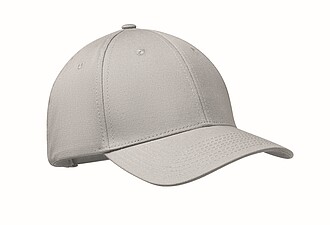 6 panel cotton baseball cap, silver