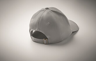 6 panel cotton baseball cap, silver