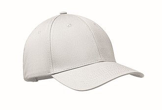 6 panel cotton baseball cap, white