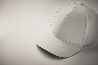 6 panel cotton baseball cap, white