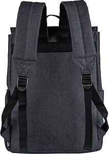 600D polyester canvas 15 inch laptop backpack Dennis, black