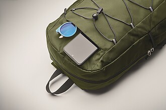 600D RPET polyester backpack, army Green