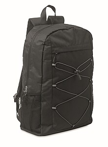 600D RPET polyester backpack, black