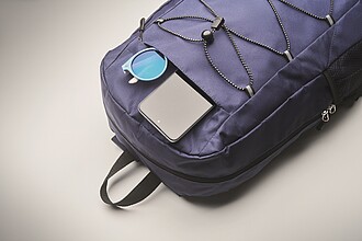 600D RPET polyester backpack, blue