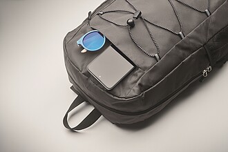 600D RPET polyester backpack, stone grey