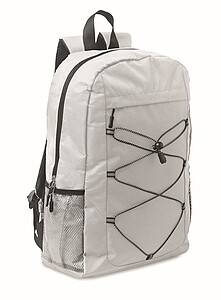 600D RPET polyester backpack, white