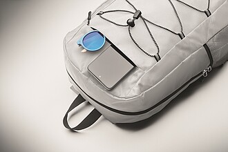 600D RPET polyester backpack, white