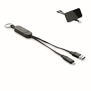 60W cable keyring recycled ABS, black