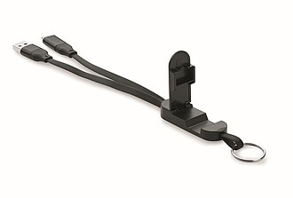 60W cable keyring recycled ABS, black