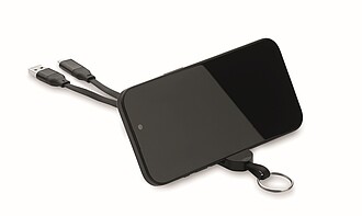 60W cable keyring recycled ABS, black