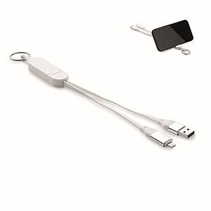 60W cable keyring recycled ABS, white