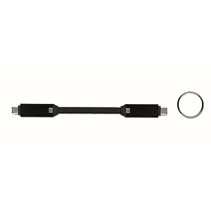60W charging cable keyring, black