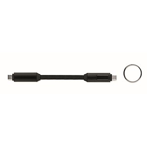60W charging cable keyring, black