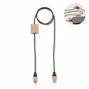 60W charging cable, wood