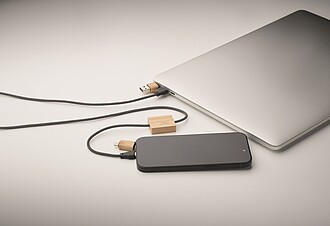 60W charging cable, wood