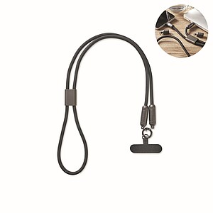 60W phone holder lanyard cable, black