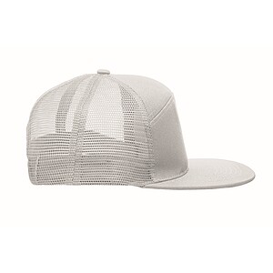 7 panel flat visor cap, white