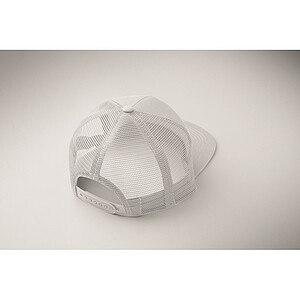 7 panel flat visor cap, white