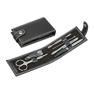 7-piece manicure set in a case, black