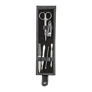7-piece manicure set in a case, black