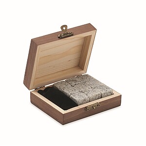 9 stone ice cube set in box, wood
