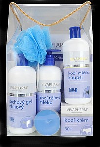 A gift set of goats milk cosmetics
