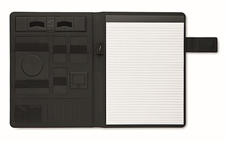 A4 folder and wireless charger, black