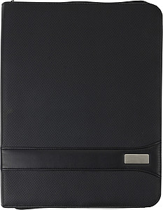 A4 Zipped PVC folder.Black