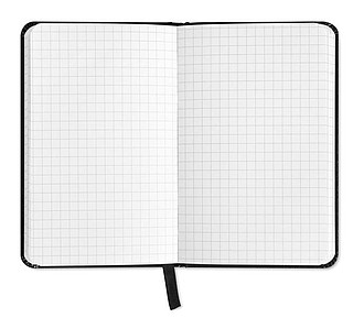 A5 block note checked paper, black