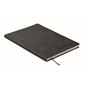 A5 notebook in smokey PU, black