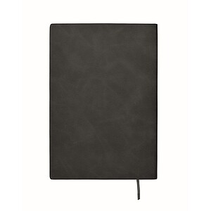 A5 notebook in smokey PU, black