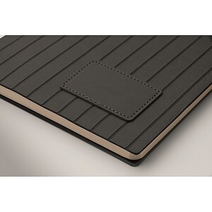 A5 notebook in smokey PU, black