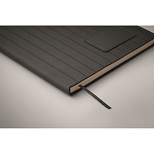 A5 notebook in smokey PU, black